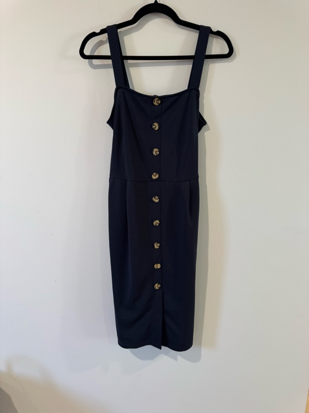 Vero Moda Navy Button-Front Dress With belt & pockets size M